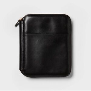 Faux Leather Zip Tech Case 7"x9" - Black
-Threshold™
